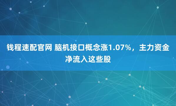 钱程速配官网 脑机接口概念涨1.07%，主力资金净流入这些股